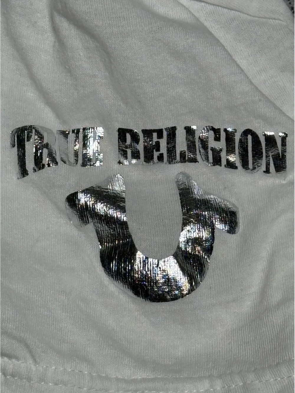 True Religion White Cotton T-Shirt Medium
